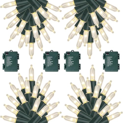 16 Ft 50 LEDs Warm White Christmas String Lights (4 Count)