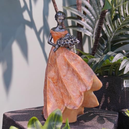 Fairy Statue Orange Leaf Angel Girls 7.5 x 4.5 x 11.5 Inch