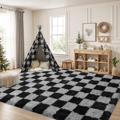 Plaid Area Rug 5x7 Living Room
