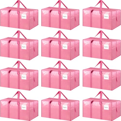 12 Pack Extra Heavy Duty Large Moving Bags with Strong Zipper (12 Count)
