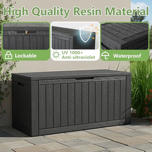 140 Gallon Outdoor Storage Box Waterproof Deck Box for Patio