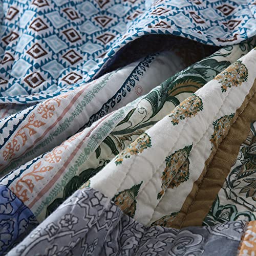 Cotton Bedspread Bohemian Blue Bedding Quilt