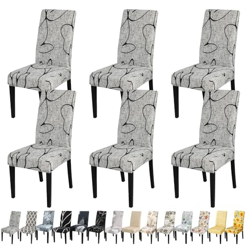 Pattern Chair Covers for Dining Room Set of 6