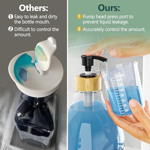 Liquid Laundry Detergent Dispenser with Bamboo Tray (64 Fl Oz)