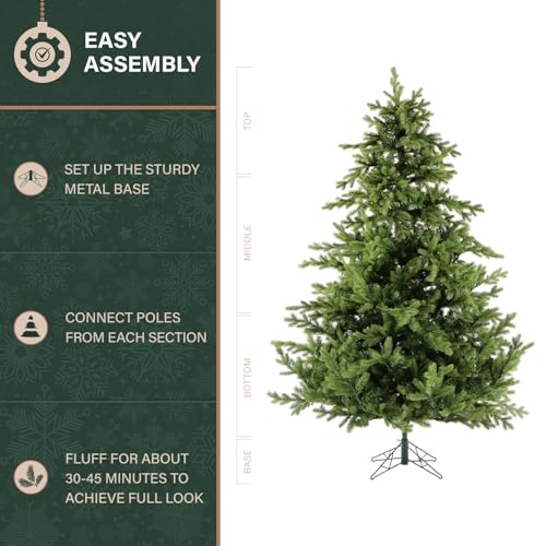 7.5 Ft. Foxtail Pine Artificial Christmas Tree with Stand and No Lights