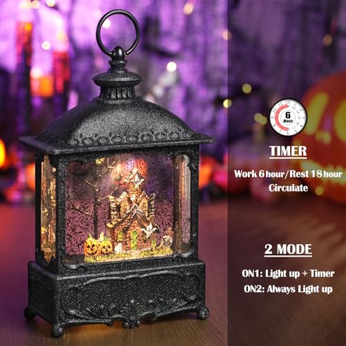 Halloween Snow Globe Lantern Haunted House Halloween Decor