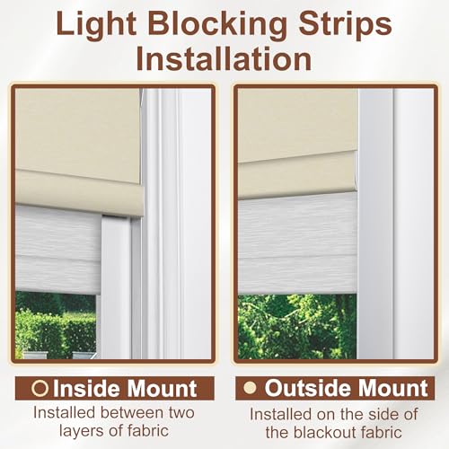 Cordless Dual Roller Shades.Beige and White.58 W x 80" H