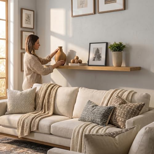 54 inch Wooden Floating Shelves for Wall