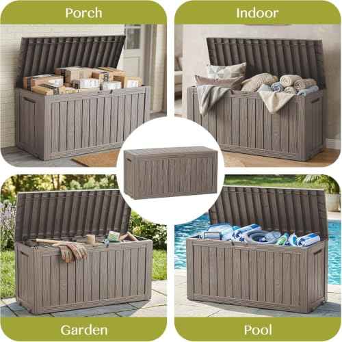 130 Gal Package Delivery Box Lockable Outdoor Storage Boxes Grey