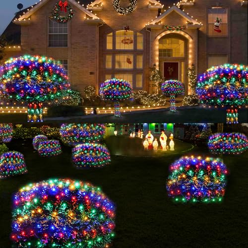 Solar Christmas Lights Outdoor 200LED 8.4ft x 5.2ft Christmas Net Lights with Remote