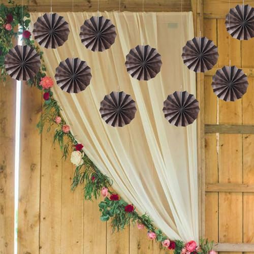 Coffee Party Decorations 8inch Hanging Paper Fans Set10pcs DIY (10 Count)