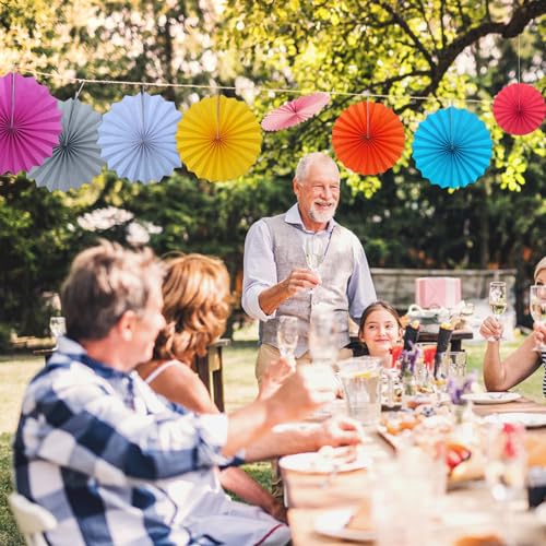Gray Party Decorations 12in Hanging Paper Fans DIY Set 8Pcs (30 Count)