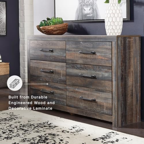 Rustic 6 Drawer Bedroom Dresser