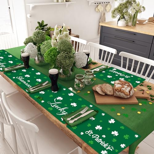 St. Patrick's DayPlacemats Set of 6 Shamrock Plastic Table Mat 17×13×0.04in (6 Count)