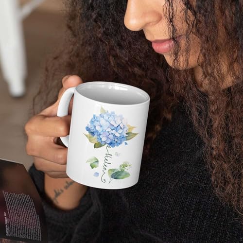 Custom Hydrangea Blossom Design Mug