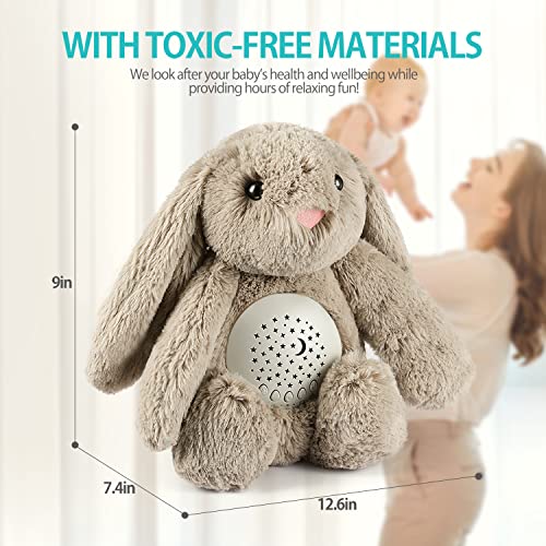 Baby Sleep Soother Bedtime Bunny with Starry Projector Night Light
