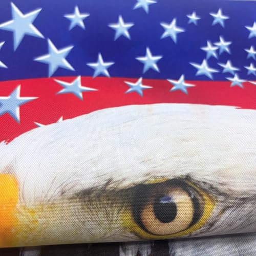 Garden Flag Stand with American Garden Flags Patriotic Stars and Eagle Yard Flag 12x18 Inch Holder Pole Stake Double Side for Outside with Clips and Stopper
