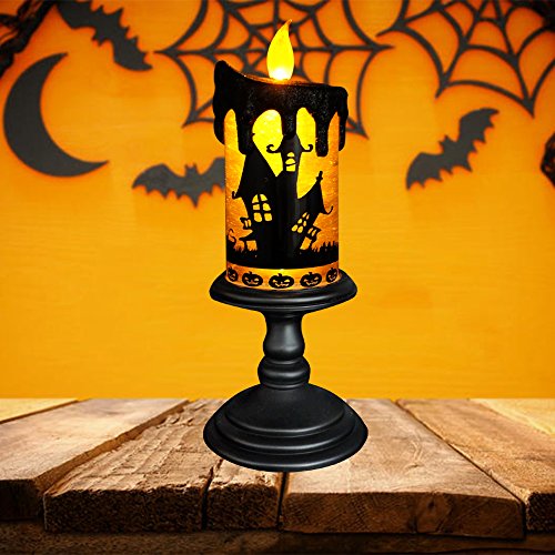 Bats Halloween Snow Globe Flameless Candle Battery Operated