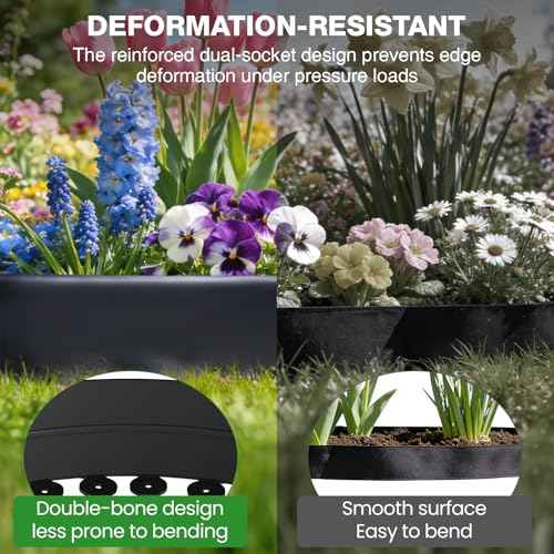 4in Tall 66ft Landscape Edging Kit with 100pcs Metal Spikes (66 Foot)