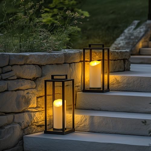 4"x9" Outdoor Waterproof Flameless Candles with Timers and Remote Control (4 Count)