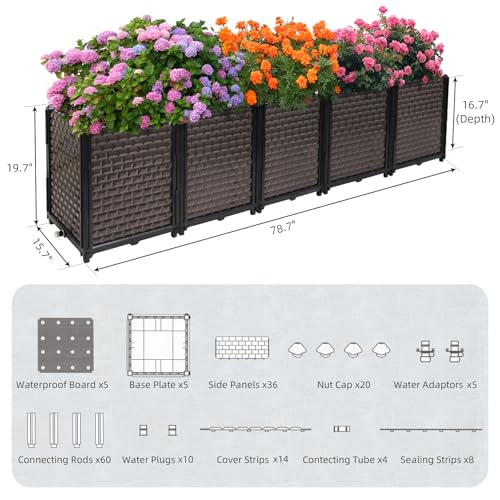Large Planters for Outdoor Plants 20" Tall Planter Box (5 Count)