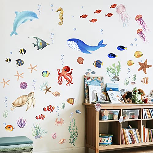 Sea Turtle Ocean Fish Wall Decals Glow in The Dark