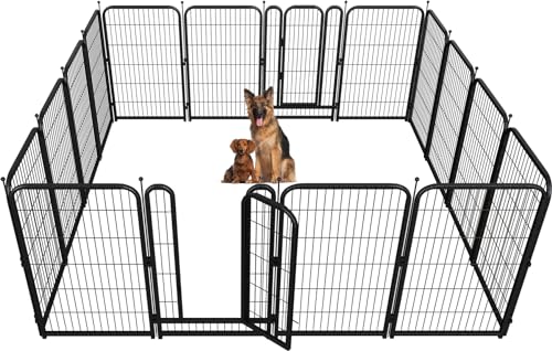 Metal Dog Playpen 45in H 16 Panels Heavy Duty Dog Fence