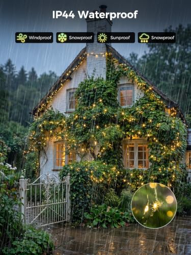 2PACK 33FT 100LEDs Solar Fairy Lights (2 Count)