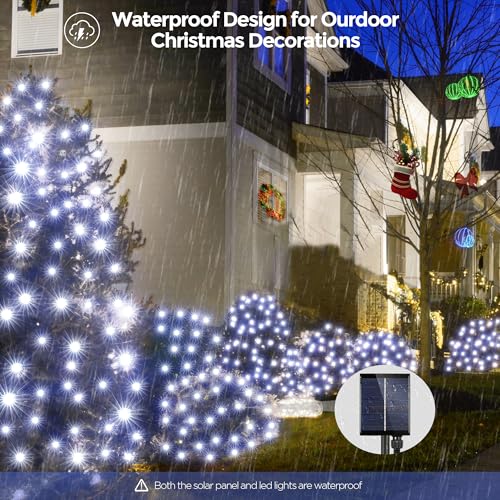 Solar Christmas Lights Outdoor 360LED 11.5ft x 6.9ft Christmas Bushes Lights with Remote