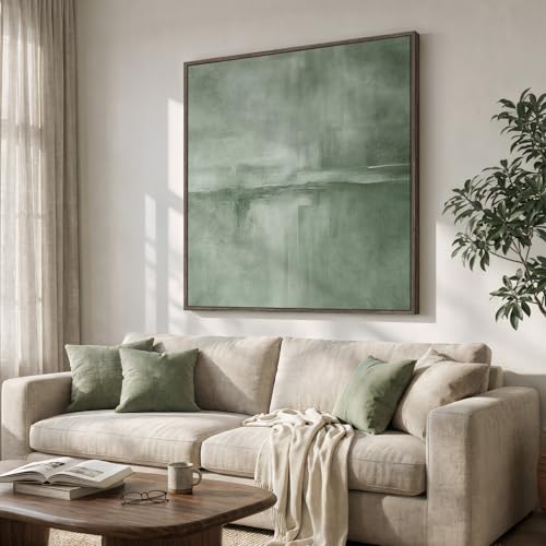 Extra Large Framed Green Abstract Wall Art Decor for Living Room