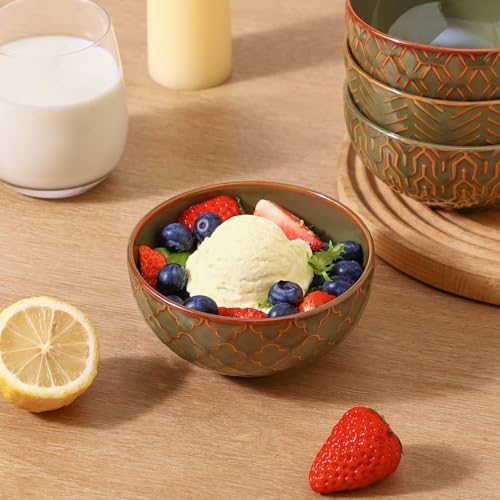 Sureasy 12oz Ceramic Ice Cream Bowls (4 Count)