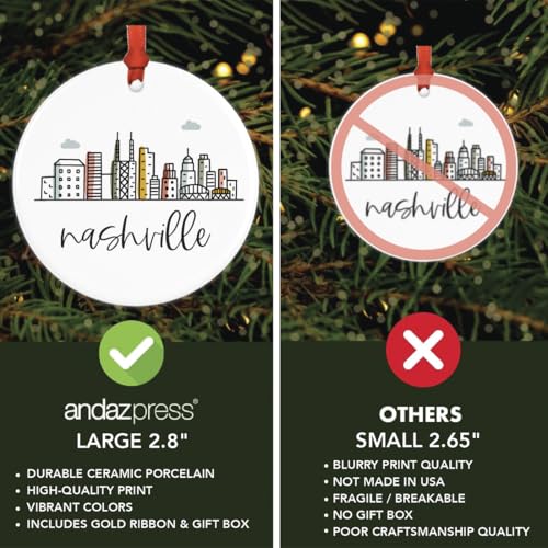 Round Ceramic Porcelain Christmas Tree Ornament Keepsake