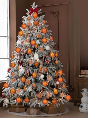 50PCS Christmas Tree Ornaments Set with Shatterproof Christmas Balls Icicle Snowflake Hanging Ornaments for Home Office Farmhouse Decorations (50 Count)