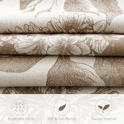 Set of 2 Linen Floral Vintage Throw Pillow Covers Neutral Accent Decorative Cushion Covers Farmhouse Boho Home Decor for Sofa Chair Couch Bedroom Living Room (2 Count)