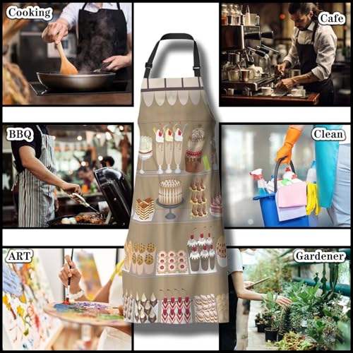 Aprons for Cooking for Women Cake Candy Sweet Women’s Apron for Kitchen Cooking Restaurant BBQ Painting Crafting Gardening 27”