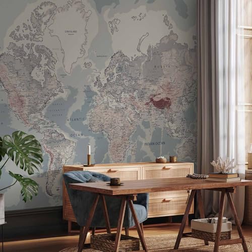 Wall Mural World Map 118x83 in (67.81 Sq Ft)