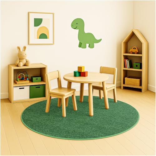Soft & Colorful 4' Round Kids Classroom Area Rug