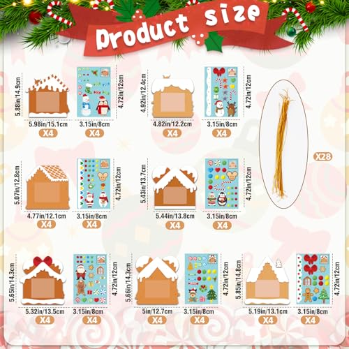28 Pack Christmas Picture Frame Craft Kits for Kids (28 Count)