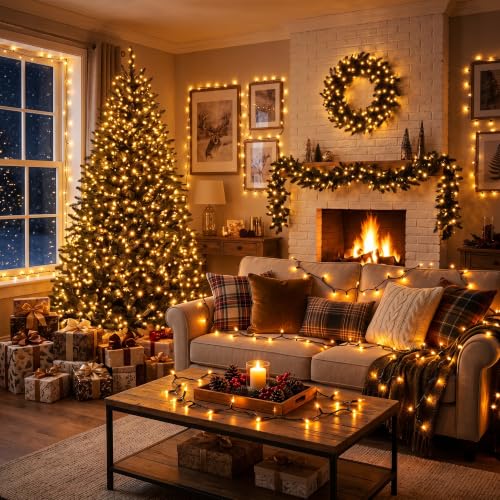 Gold Christmas Lights 300 Count 69.6ft Incandescent String Lights