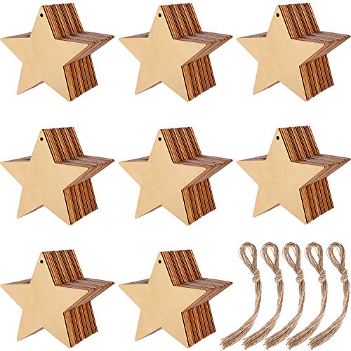 100 Pcs Christmas Wooden Ornaments Unfinished Wood Slices