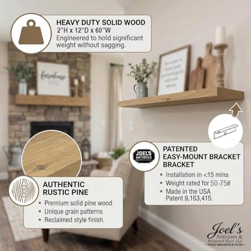 60 inch Wooden Floating Shelves for Wall
