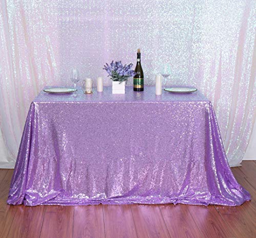 Sequin Tablecloth 50x72 Inch Lavender for Wedding Party