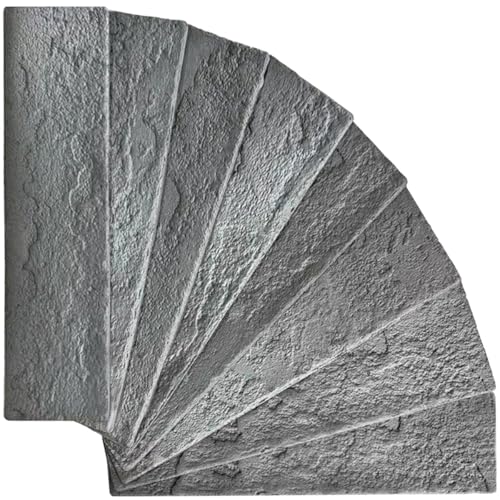 100 Whitewash Grey Faux Brick Wall Tiles (100 Count)