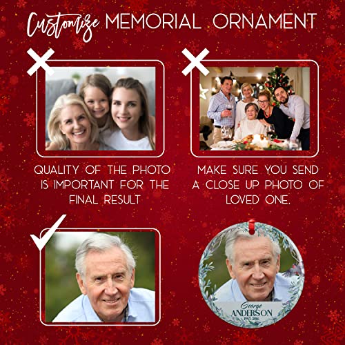 Autumn Tree Memorial Christmas Ornament Personalized with Photo