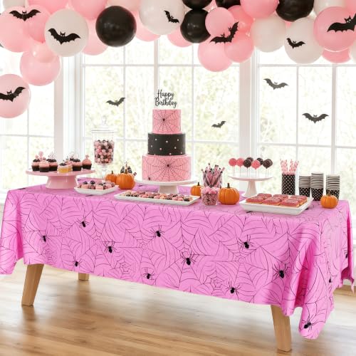 6 Pack Halloween Spiderweb Plastic Tablecloth 54" x 108"