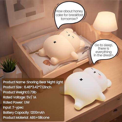 Sleepy Snoring Bear Night Light