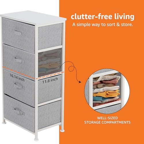 Fabric 4 Drawer Storage Organizer Unit for Closet