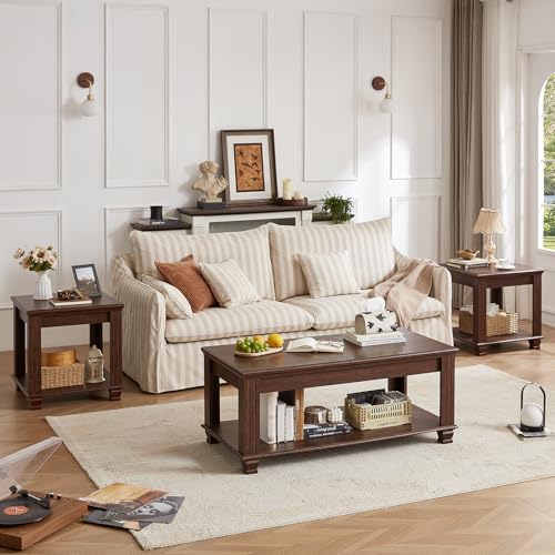 Farmhouse End Tables Set of 2 for Living Room (2 Count)