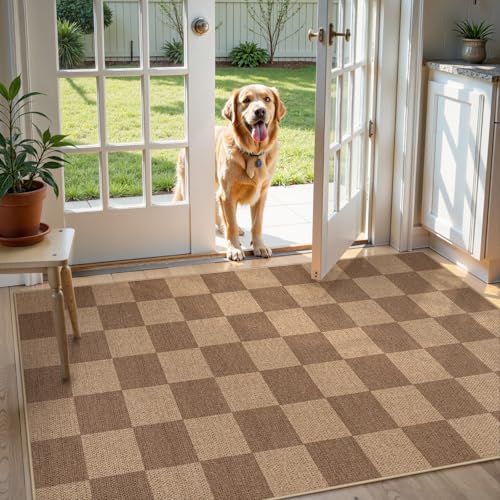 Checkered Easy Jute 3x5 Outdoor Rug