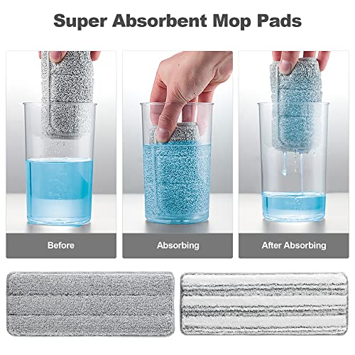 Reusable Microfiber Mop Pads for 15" Flat Mop (4 Count)